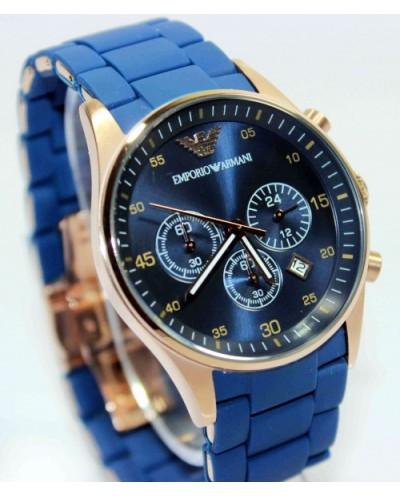 Men's Blue Rubber Watch AR5919 - Obeezi.com