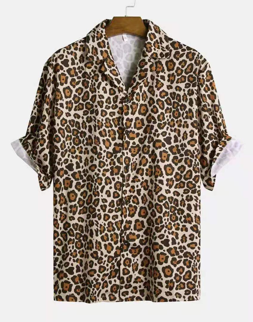 Men's Classic Leopard Skin Designed Aloha Shirt - Obeezi.com