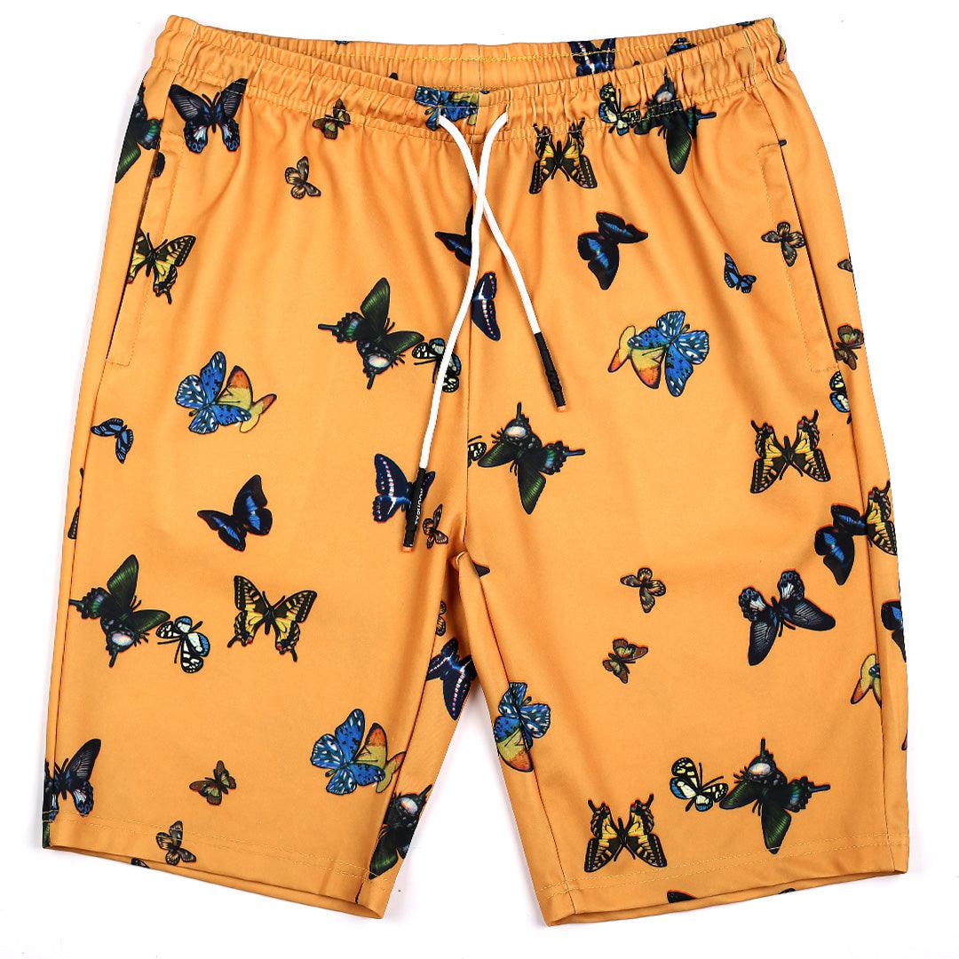 Men's Exquisite butterfly Designed Short - Yellow - Obeezi.com