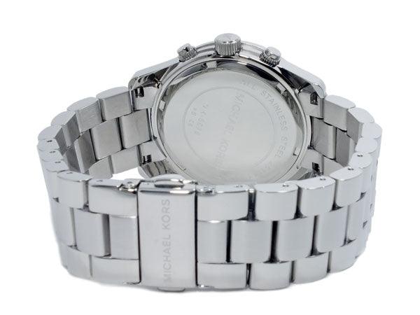 Michael Kors Ladies Silver-Tone Chronograph Runway Designer Watch MK5076 - Obeezi.com