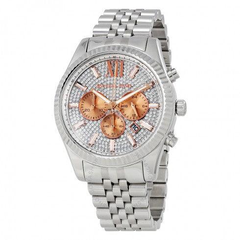 Michael Kors MK8515 Lexington Crystal Pave Dial Men Chronograph Watch - Obeezi.com