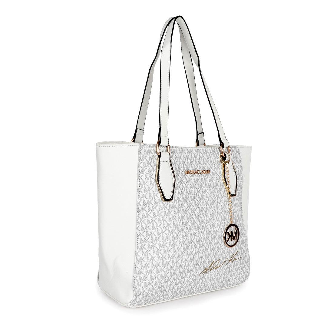 Michael Kors Voyager Tote Bag With Sling-White - Obeezi.com