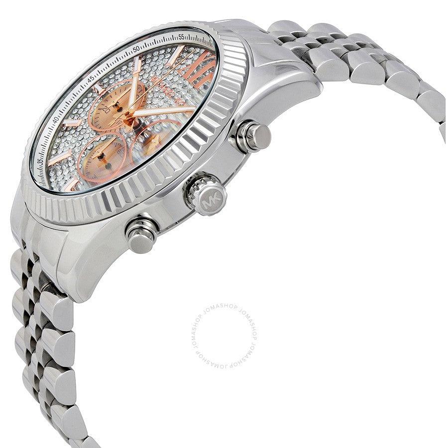 Michail Kors MK8515 Lexington Crystal Pave Dial Men Chronograph Watch - Obeezi.com