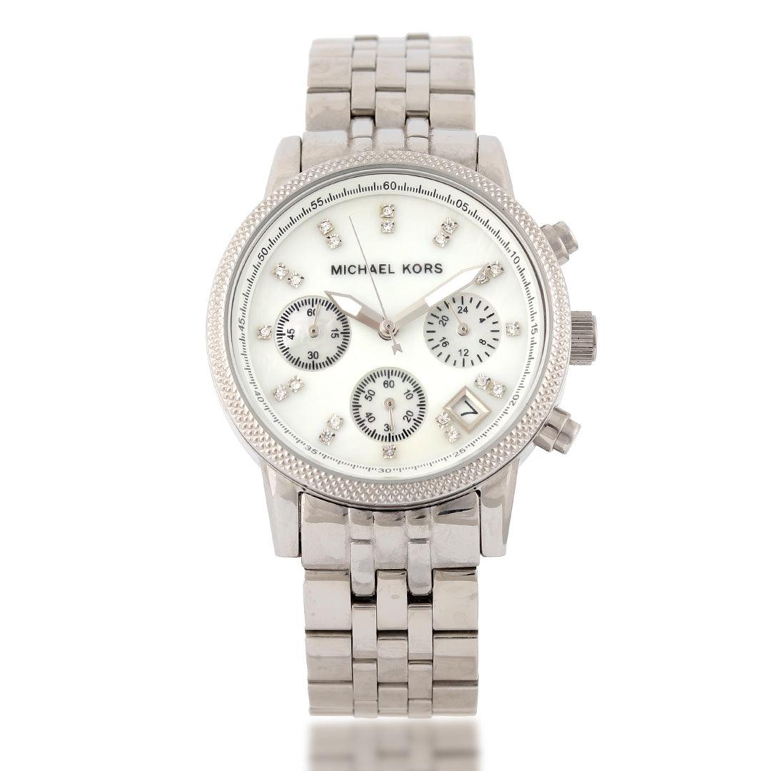MK Women's Ritz Crystal Chronograph Watch - Obeezi.com