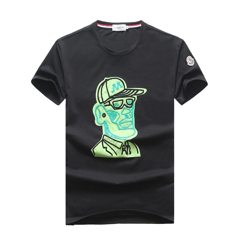 Moncler Green Inscription T Shirt- Black - Obeezi.com