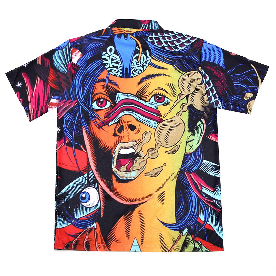 Multi Coloured Face encrypted Aloha Designed Shirt - Obeezi.com