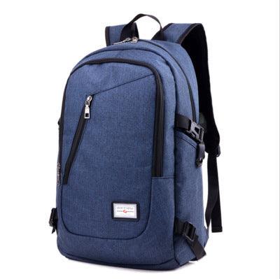 Multi-Functional Canvas USB Backpack-Blue - Obeezi.com