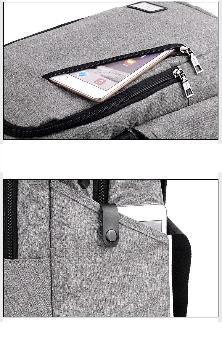 Multi-Functional Canvas USB Backpack-Grey - Obeezi.com