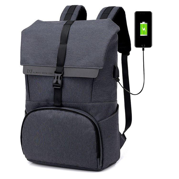 Multi-Functions D3 Backpack With Usb Charging Ports Black Bags - Obeezi.com