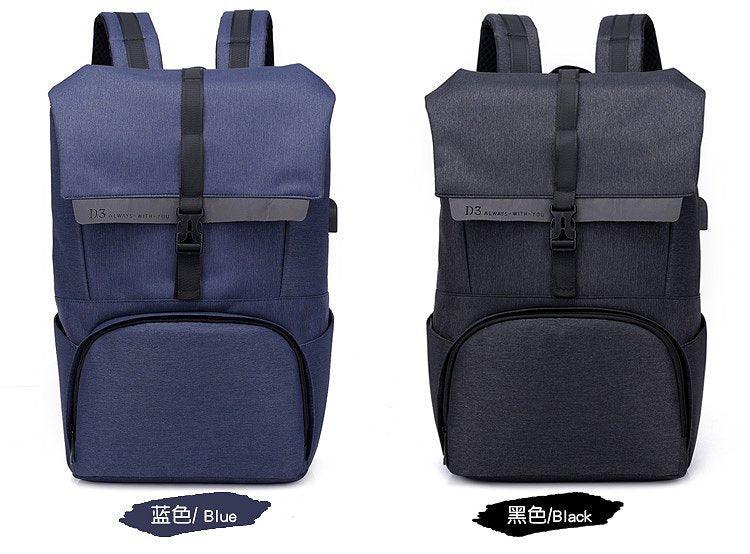 Multi-Functions D3 Backpack With Usb Charging Ports Blue Bags - Obeezi.com
