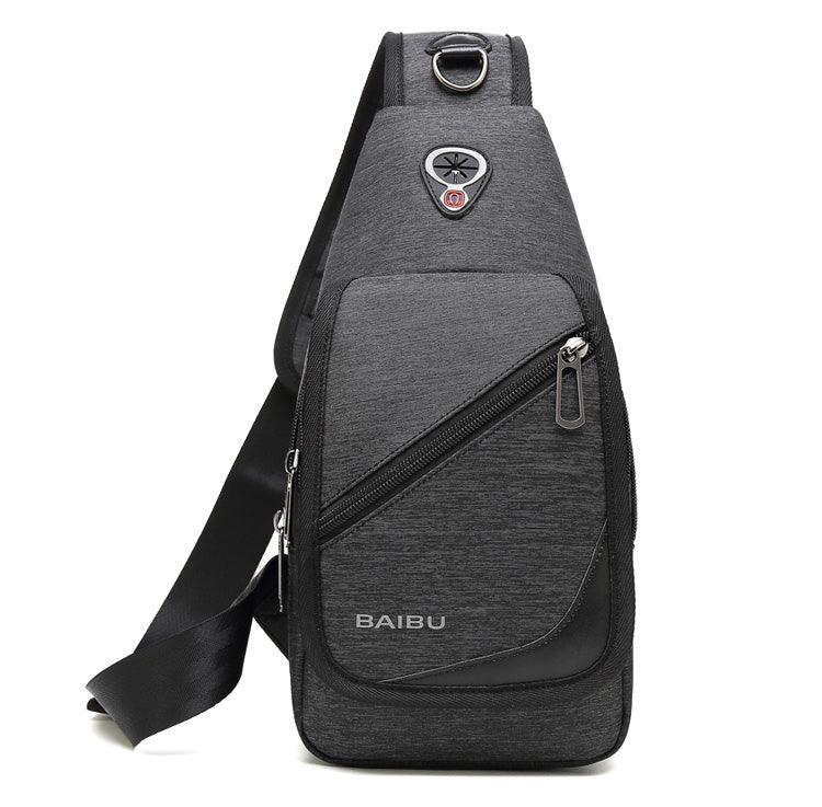 Multifunction Cross Strap WaterProof Black Sports Bag With USB Port - Obeezi.com