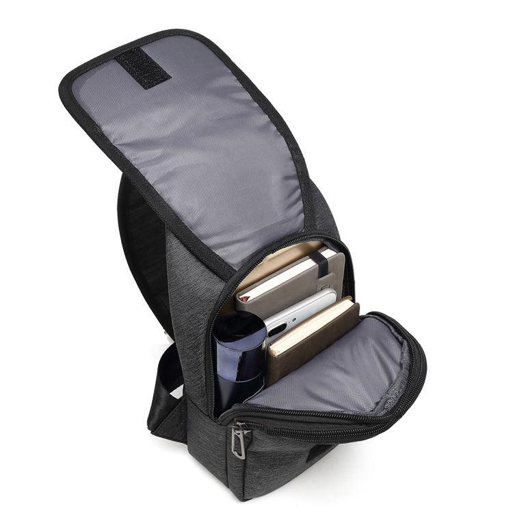 Multifunction Cross Strap WaterProof Black Sports Bag With USB Port - Obeezi.com