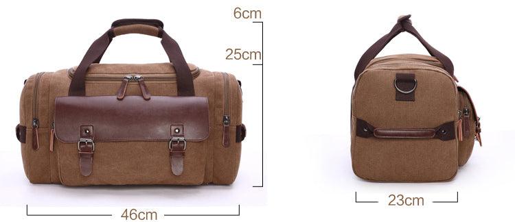 Multifunctional Outdoor Canvas Solid Travellers Black Bags - Obeezi.com
