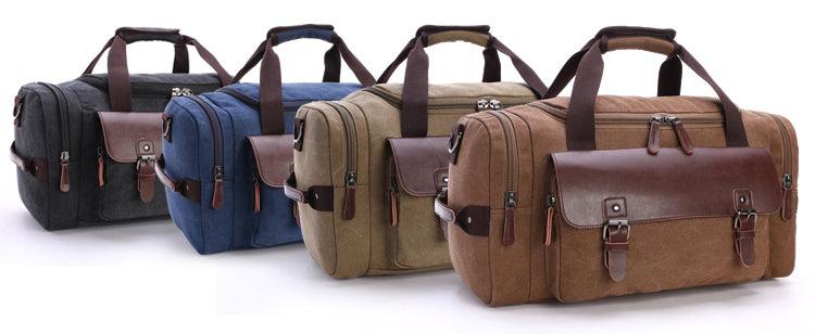 Multifunctional Outdoor Canvas Solid Travellers Black Bags - Obeezi.com