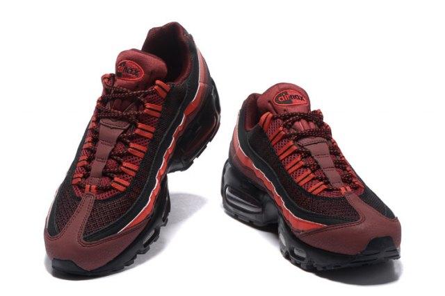 N A Max 95 Essential Red Black University Men's Casual Trainers Running Shoes - Obeezi.com