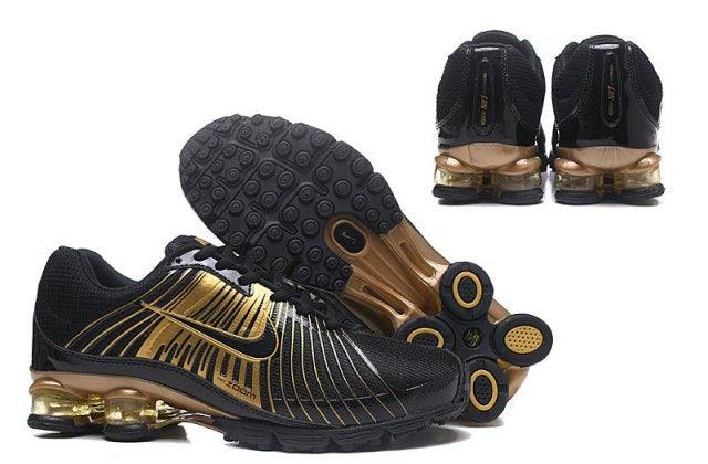 N A Shox Fabrique 2018 Black Gold Running Sneakers - Obeezi.com