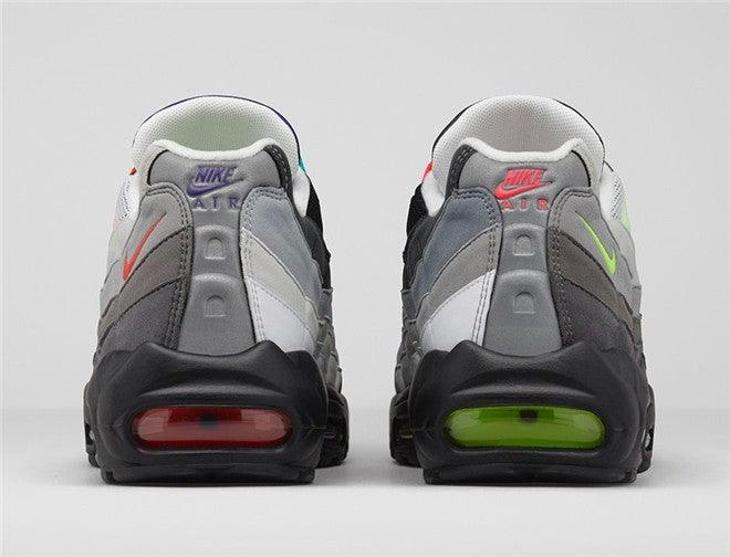 N Air Max 95 Black/Grey/Orange/Green/Purple Sneakers - Obeezi.com