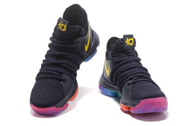 N KD X 10 Black Yellow Multi-Color Men's Basketball Sneakers - Obeezi.com