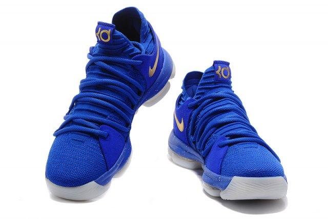 N Zoom KD 10 EP Royal Blue Gold Kevin Durant Men's Basketball Sneakers - Obeezi.com