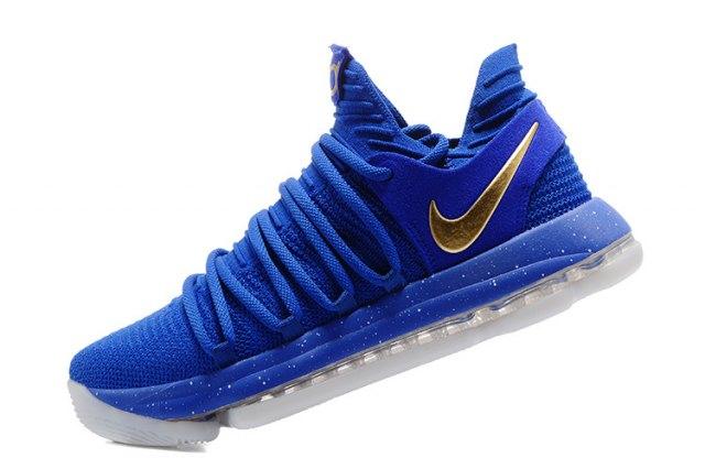 N Zoom KD 10 EP Royal Blue Gold Kevin Durant Men's Basketball Sneakers - Obeezi.com