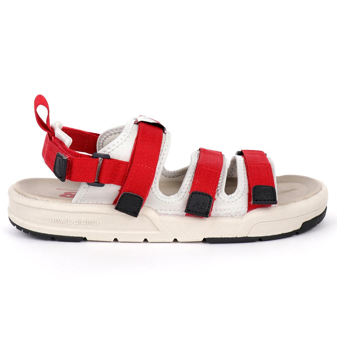 NB Three Red Straps And Off White Men's Sandal - Obeezi.com