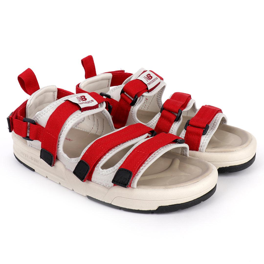NB Three Red Straps And Off White Men's Sandal - Obeezi.com
