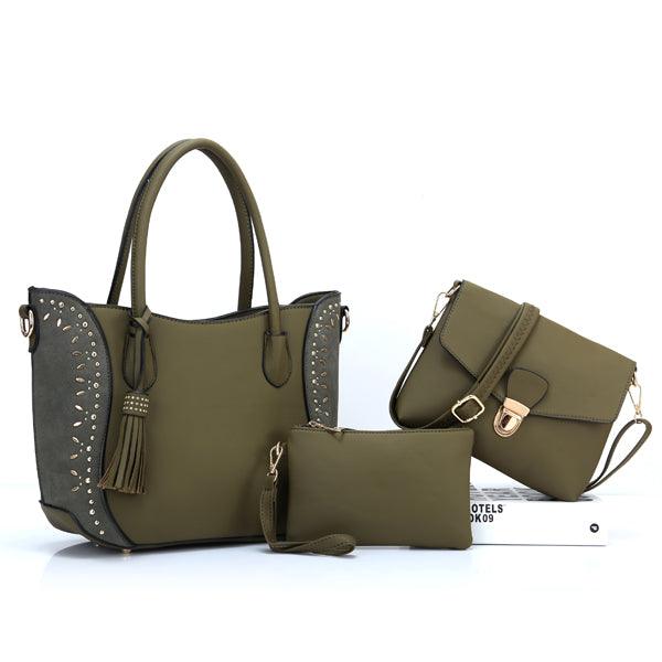 New Classical Lady handbag Set Light Green - Obeezi.com