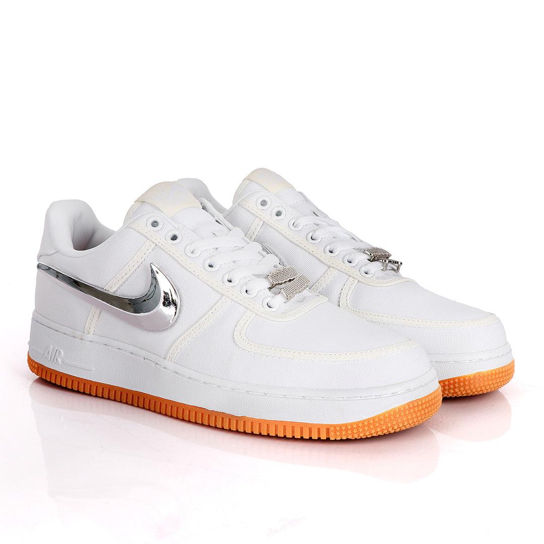 NK AF-1 Detachable Silver Logo White Sneakers With LV Head Cover - Obeezi.com