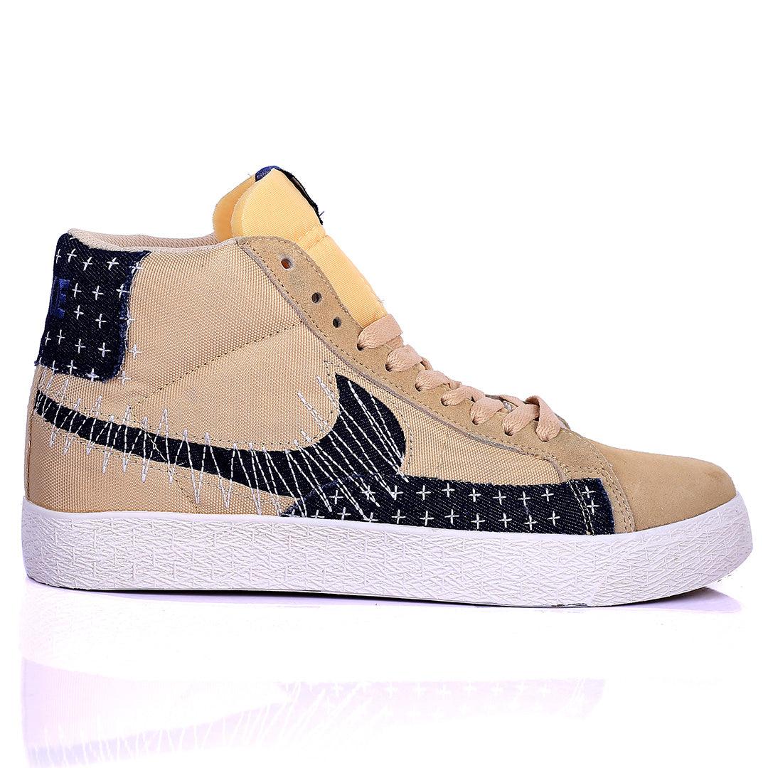 NK Exquisite Brown And Black Designed Sneakers With Solid White Sole - Obeezi.com
