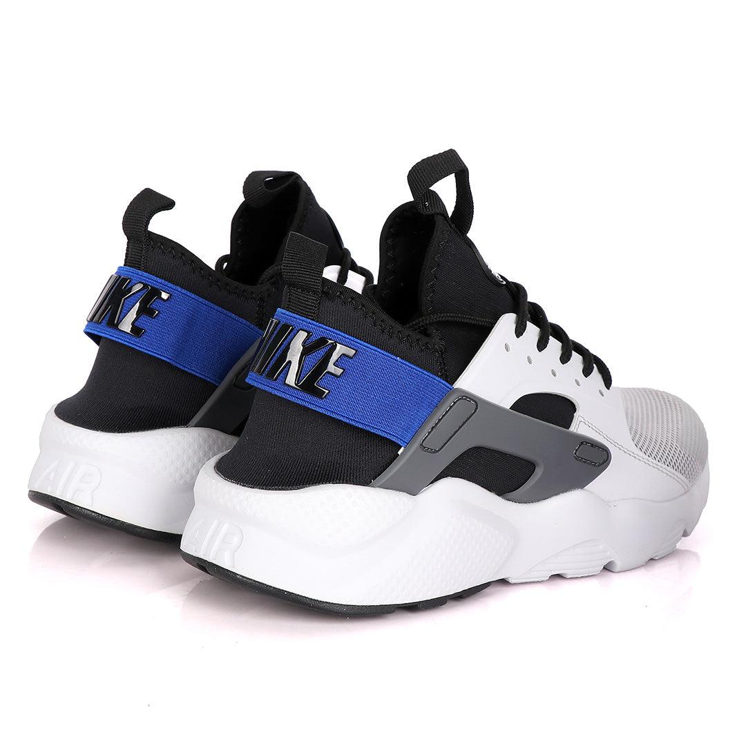 NK Huarache Ultra White Racer Blue Black And Dark Grey Sneakers - Obeezi.com