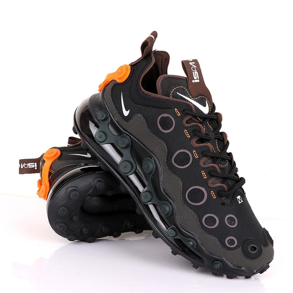 NK Ispa Airmax 720 Adapt Black with Orange Clip Sneakers - Obeezi.com
