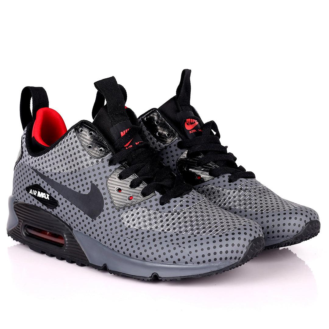 NK Max 90 Mid WNTR Black Dotted Design Sneakers - Obeezi.com