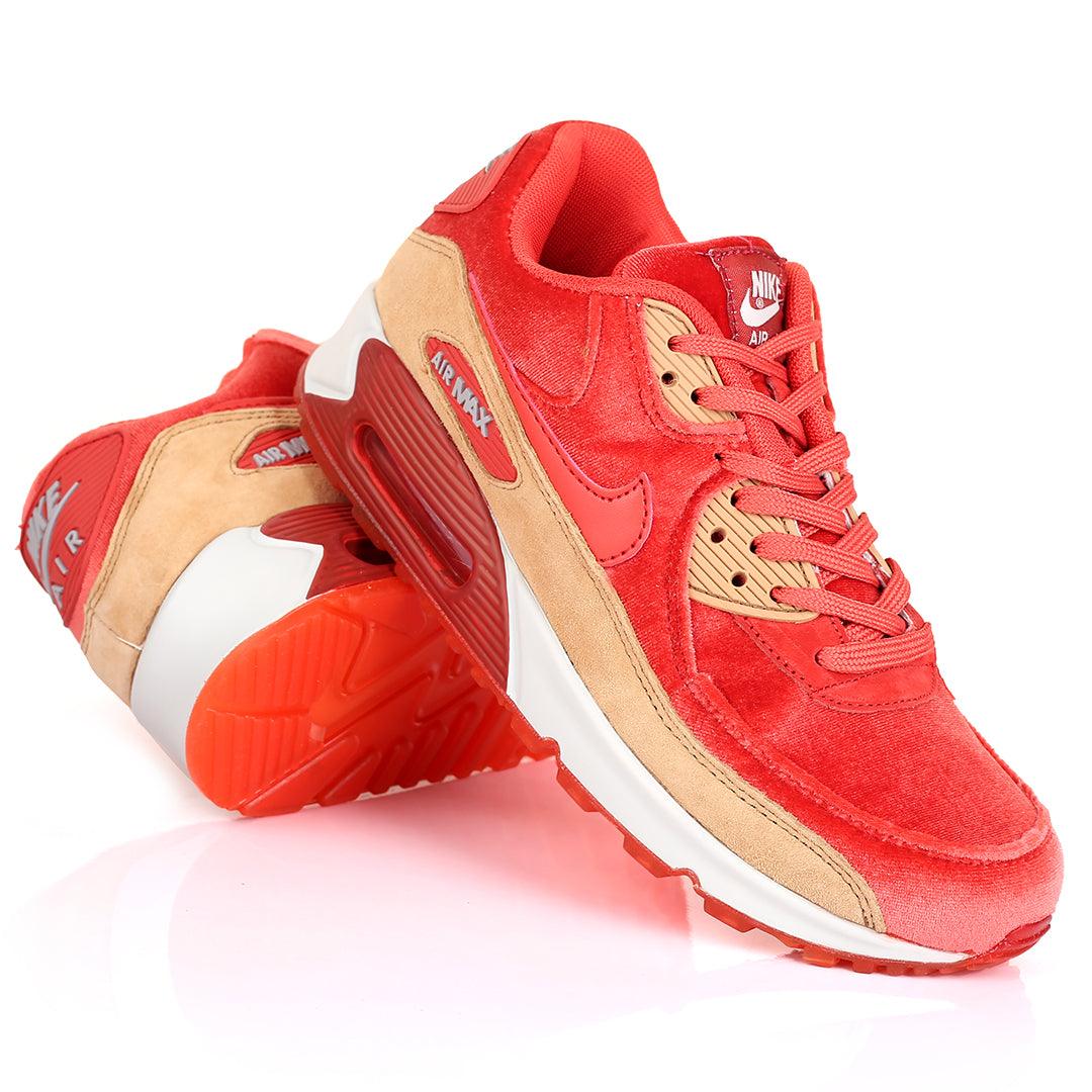 NK Max 90 Mid WNTR Red Suede Design Sneakers - Obeezi.com