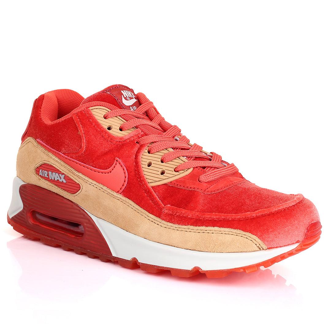 NK Max 90 Mid WNTR Red Suede Design Sneakers - Obeezi.com