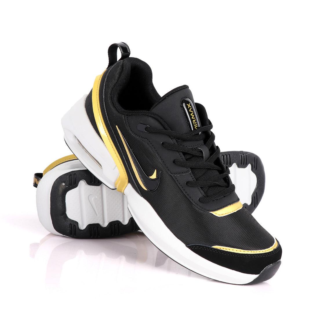NK Max Tavas Se Black With Classic Gold Design Sneakers - Obeezi.com