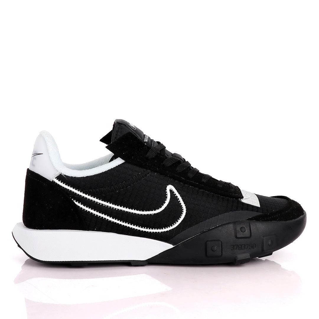 NK Waffle Racer Black And White Sneakers - Obeezi.com