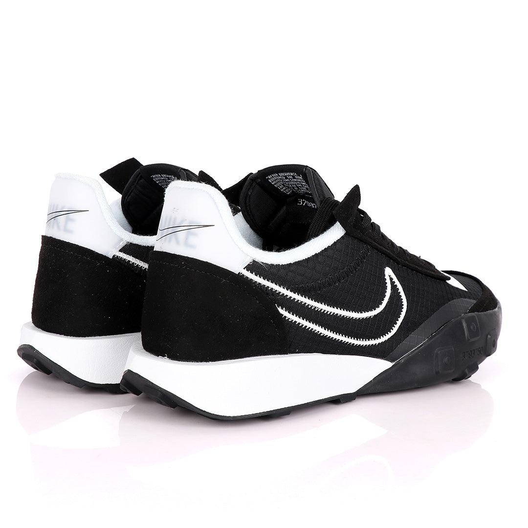 NK Waffle Racer Black And White Sneakers - Obeezi.com