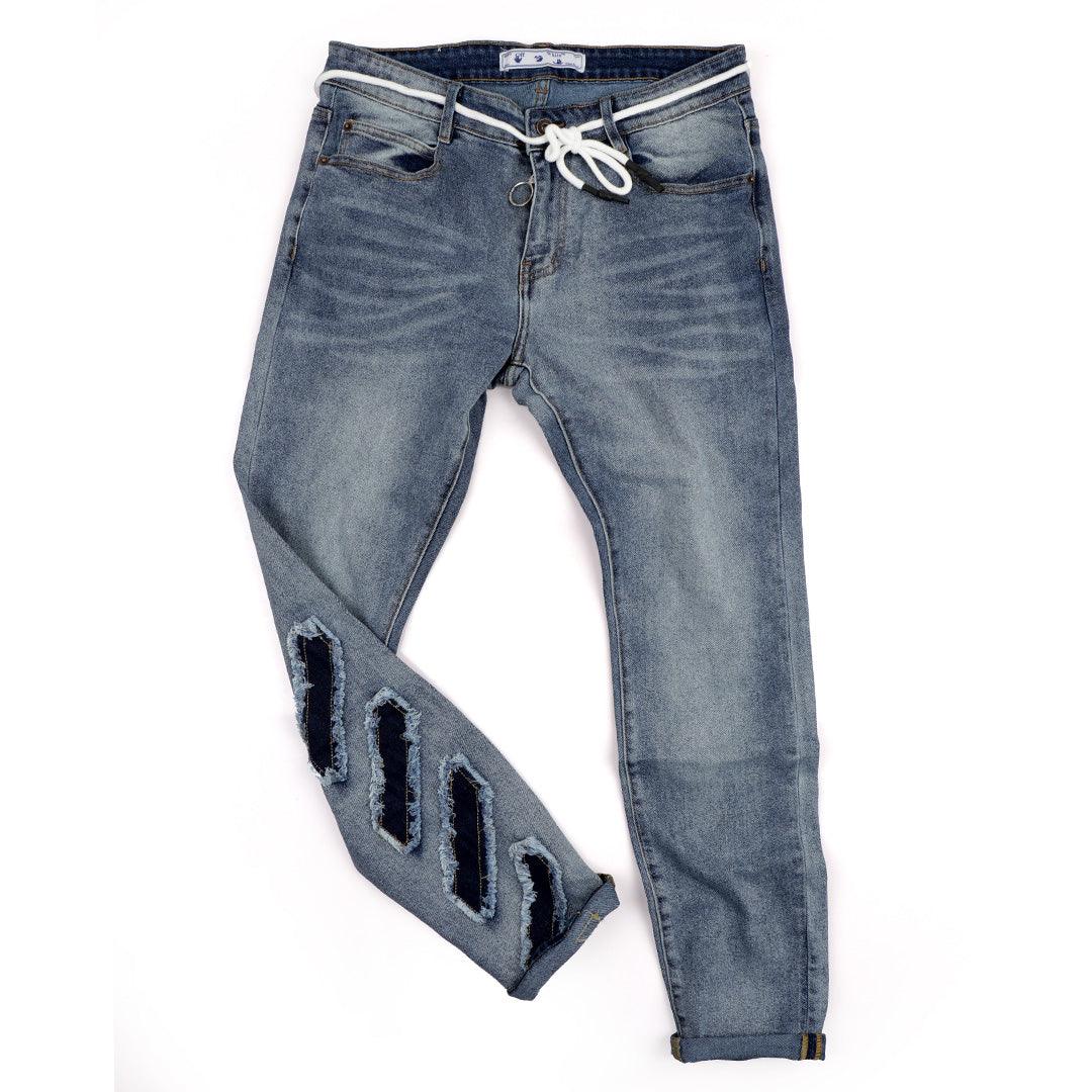 O.W Straight High Quality Jeans -Blue - Obeezi.com