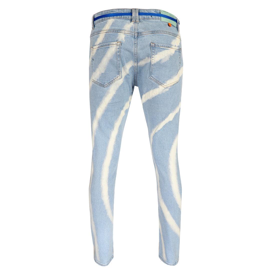 O.W Virgil Abloh Collection Quality Denim Label Jeans- Blue - Obeezi.com