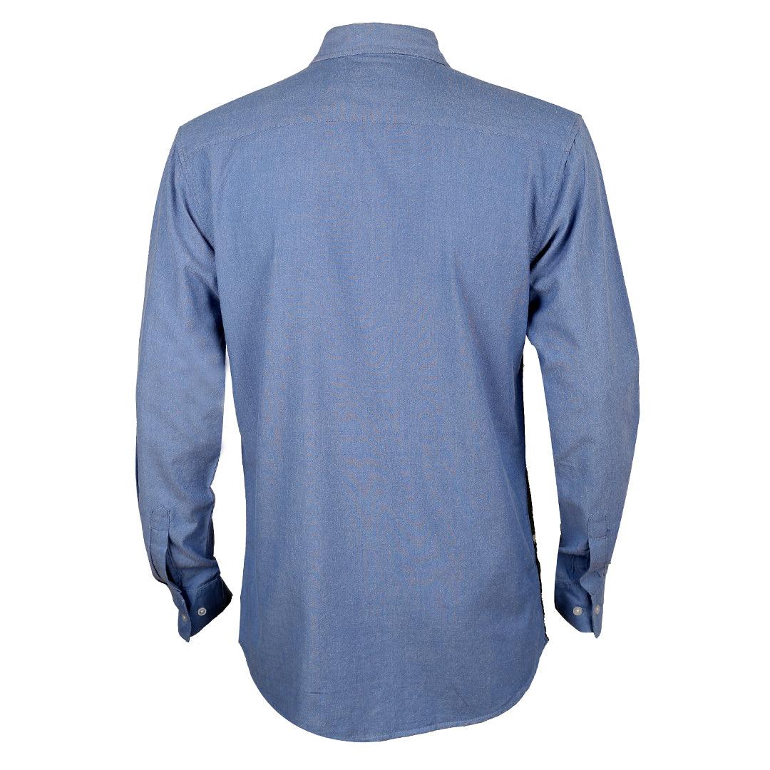 Obeezi Exquisite Half Camouflage Designed Shirt - Blue - Obeezi.com