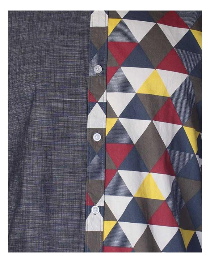 Obeezi multi colored Triangle Denim shirt - Obeezi.com