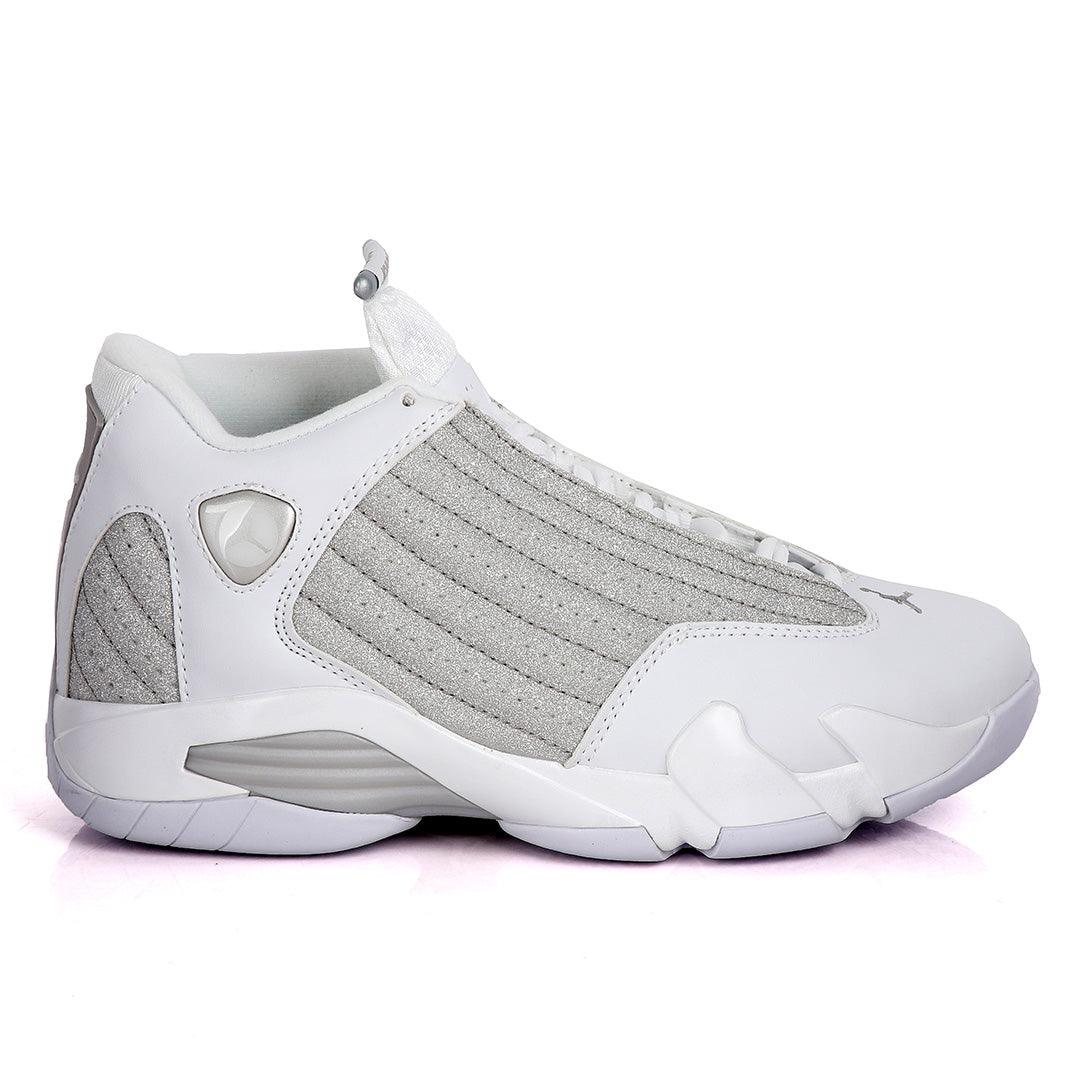 Original Air Jordan White Silver Shiny Sneakers - Obeezi.com