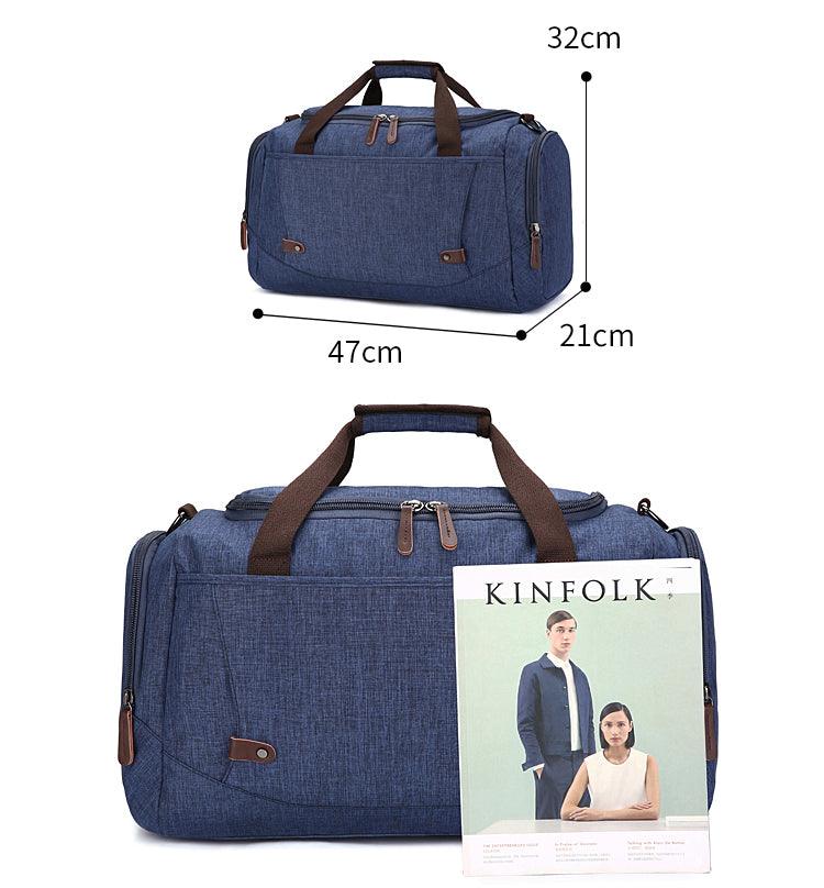 Oxford Multi Pocket Water Resistant Large Capacity Luggage Blue Bags - Obeezi.com