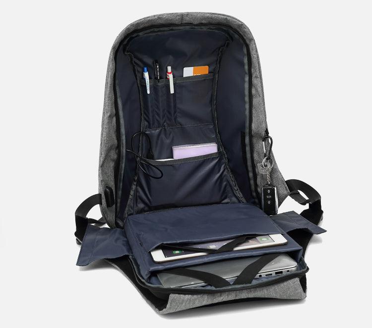 Oxford Waterproof Business and Laptop Smart Backpack- Black - Obeezi.com