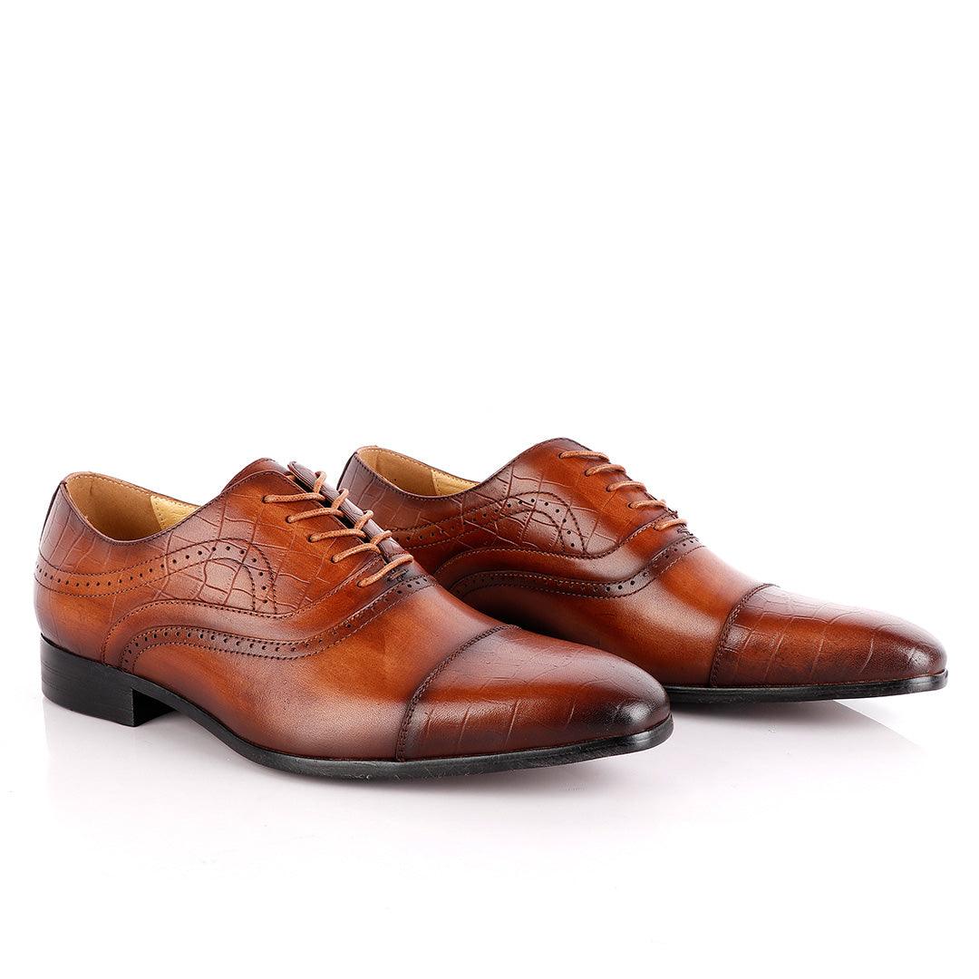 Paul Smith Derby Lace Up Brown Leather Brogue Shoe - Obeezi.com