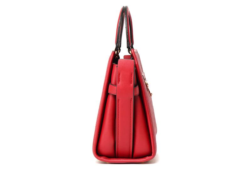 Pelletini 2-in-1 Triangle Stud Genuine Leather Handbag Black - Obeezi.com