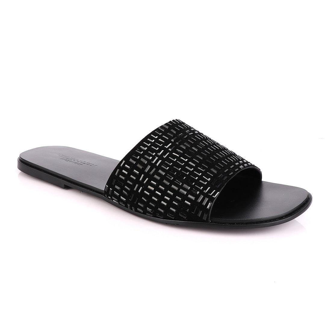 Philipp Plein Black Swarovski Embellished Slide Sandals - Obeezi.com