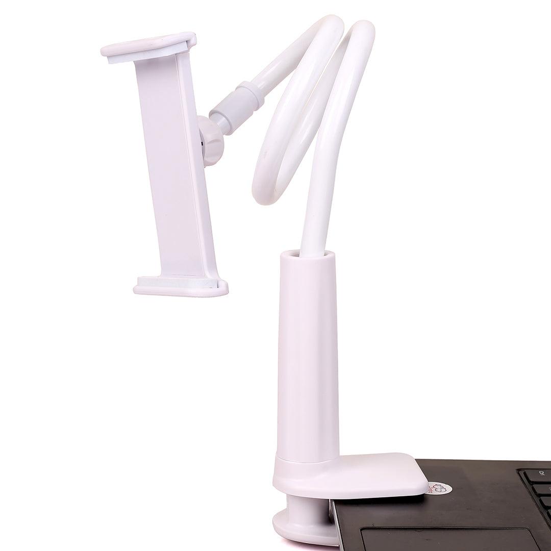 Phone Holder Mount Stand With Long Bracket Arm- White - Obeezi.com