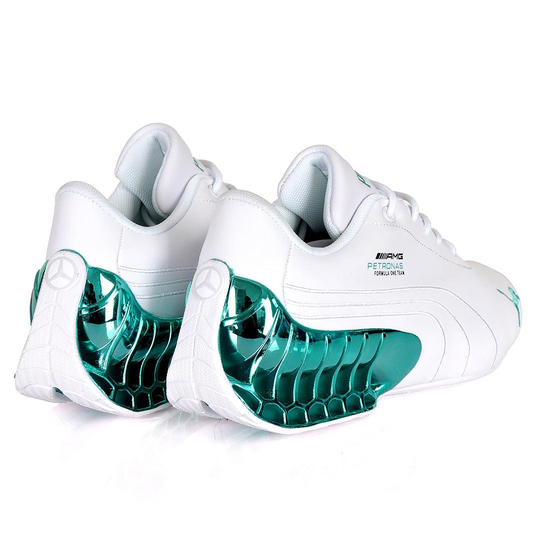 Pm Future Moto Sport GT Green Sole Sneakers- White - Obeezi.com