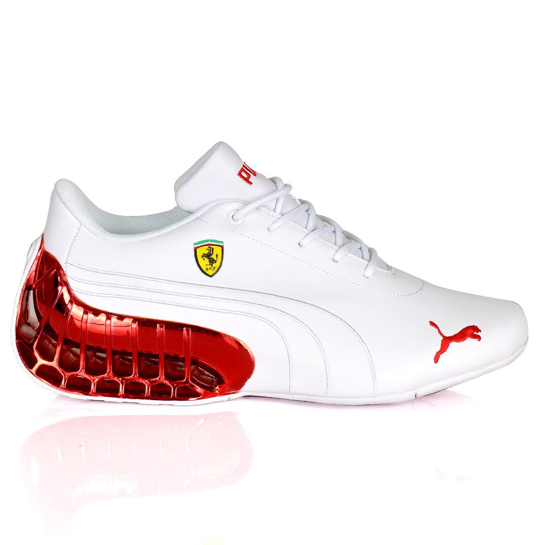 Pm Future Moto Sport GT Red Sole Sneakers- White - Obeezi.com